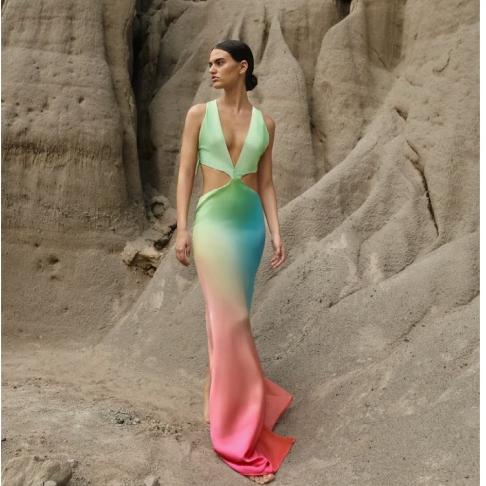 Baobab Elegant Multicolor Gradient Dress